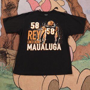 Y2K Rey Maualuga Cincinnati Bengals Rebook Graphic T-shirt Size Men's Medium